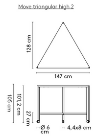 Move Table Arco Triangular High 2 Oak - Veneer 