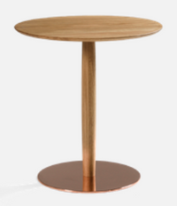 Korzo Bistrot and Side Tables Table Zanat Bistro Round Black Steel Base Oak Oil