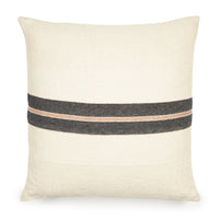 Black Stripe Patagonian Pillow Throw Pillow Libeco 25" x 25" Without Fill 