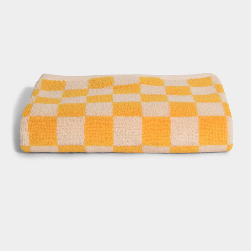 Organic Bath Towel, Check Towel Homehagen Yellow  