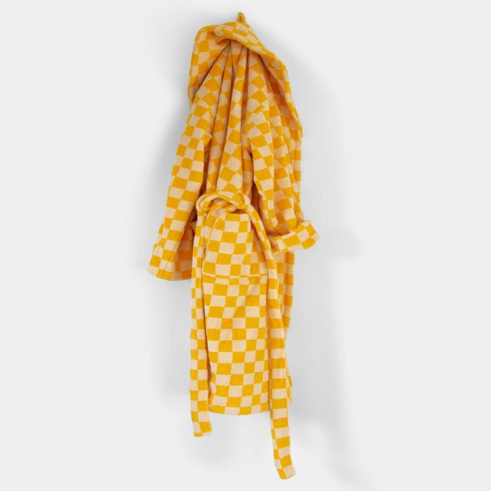 Organic Bathrobe, Check Bathrobe Homehagen Yellow S/M 