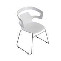 Segesta Sledge Chair Demo Alias White A011 Lacquered Steel Green Felt Seat Cushion 