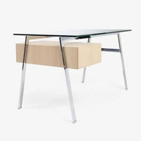 Homework 1 Desk with Single Drawer Demo Bensen White Oak Gunmetal White Oak