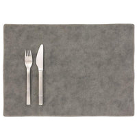 Washable Paper Placemat -Rectangle Table Linens Uashmama Dark Grey Rectangle 