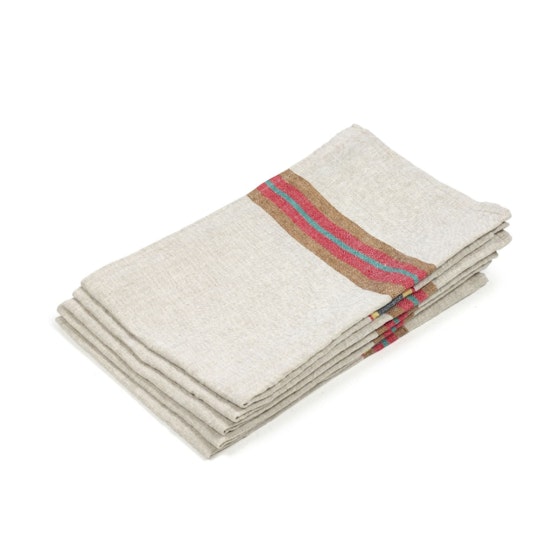 Multi Stripe Dock Tea Towel Hand Towel Libeco   