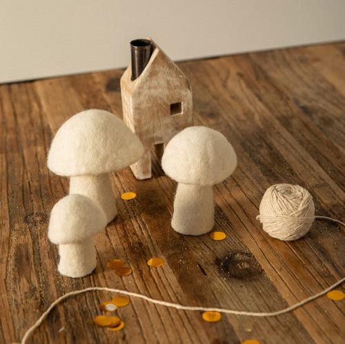 Felt Mushroom - Natural Decorative Object Muskhane   