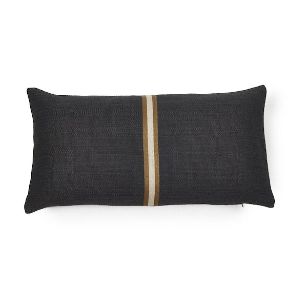 Jasper Pillow, Black Throw Pillow Libeco Black 16" x 31" Without Fill