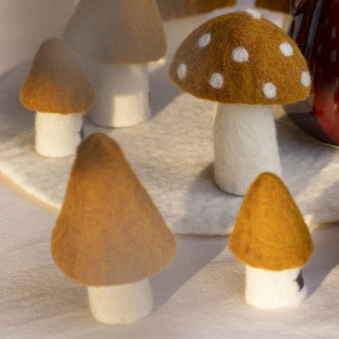 Felt Mushroom, Gold Decorative Object Muskhane   