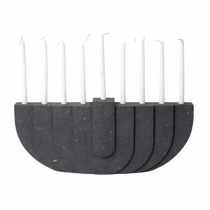 Terrazzo Menorah Menorahs Pretti Cool Black Terrazzo  