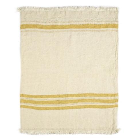 Mustard Stripe Fouta Throw Libeco   