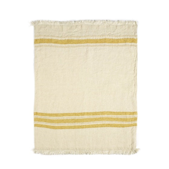 Mustard Stripe Guest Towel Hand Towel Libeco   