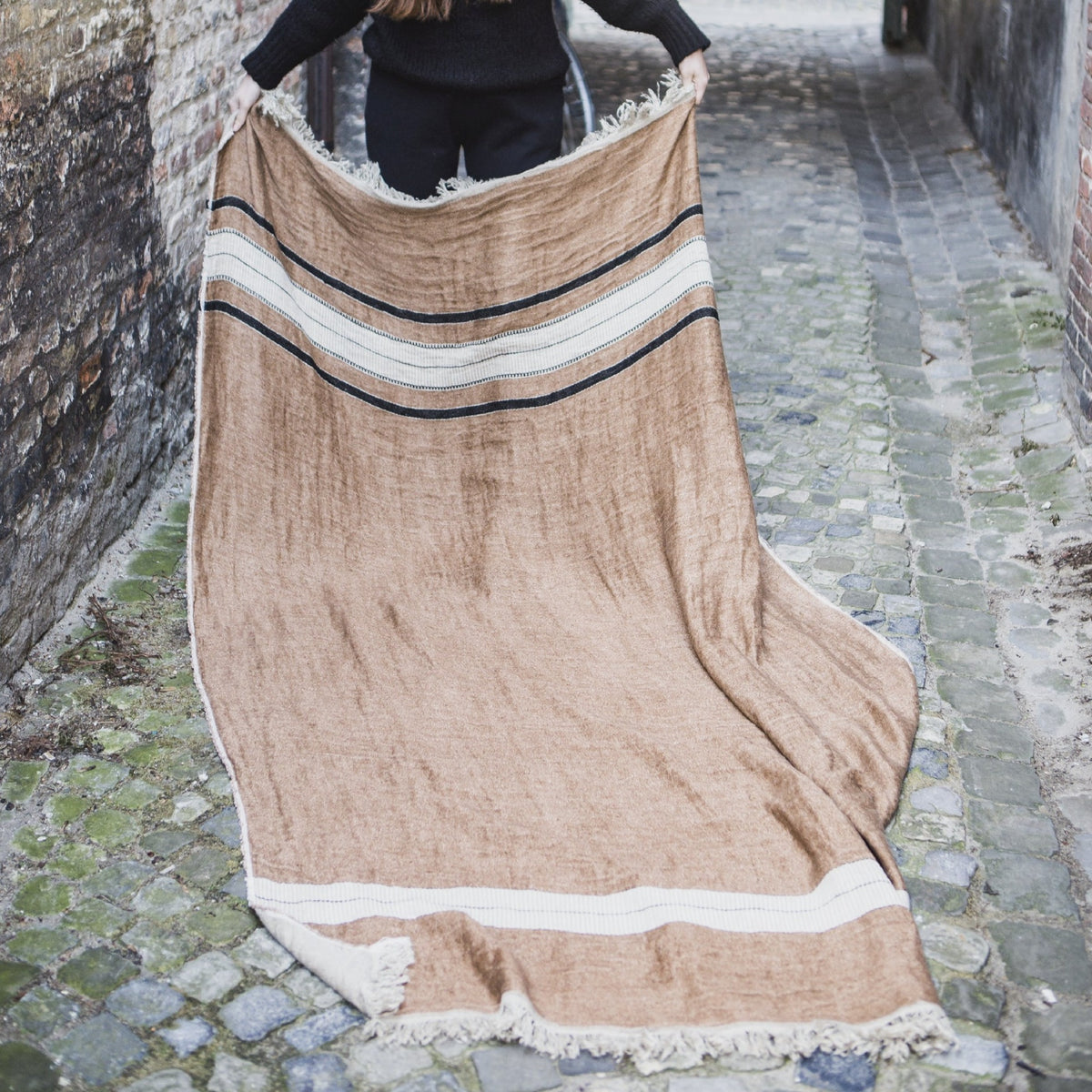 Bruges Stripe Fouta Throw Libeco   