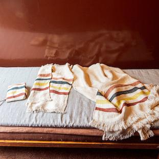 Lake Stripe Fouta Throw Libeco   