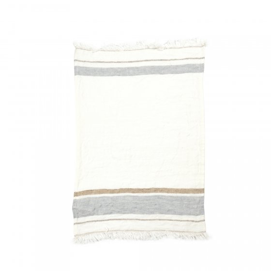 Oyster Stripe Guest Towel Towel Libeco Oyster stripe  