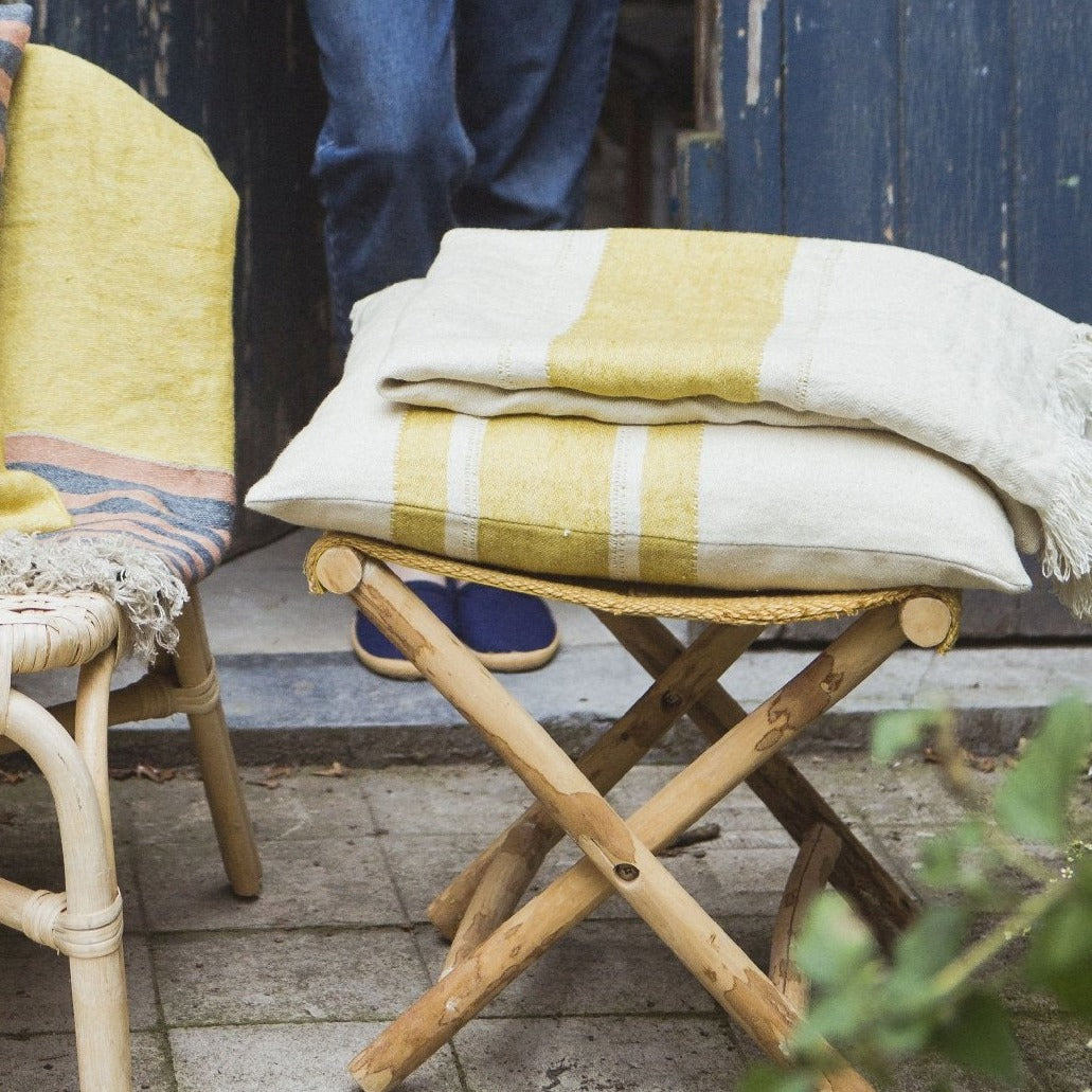 Mustard Stripe Pillow Throw Pillow Libeco   