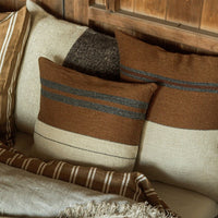 The Highland Stripe Pillow, Leather Throw Pillow Libeco   