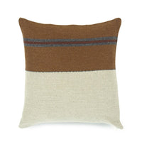 The Highland Stripe Pillow, Leather Throw Pillow Libeco 20" x 20" With Fill 