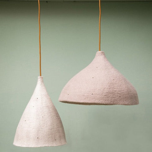 Reversible Tall Tipi Lampshade, Sand & Natural Pendant Light Muskhane   