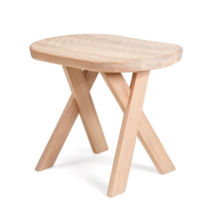 Touch Pill Stool Stool Zanat 21"w x 15.5"d x 17.5"h White Oiled Maple 