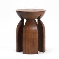 Unity Side Stool Coffee Table, Occassional Table, Side Table Zanat 12.5"d  x 17"h Natural Oiled Walnut 