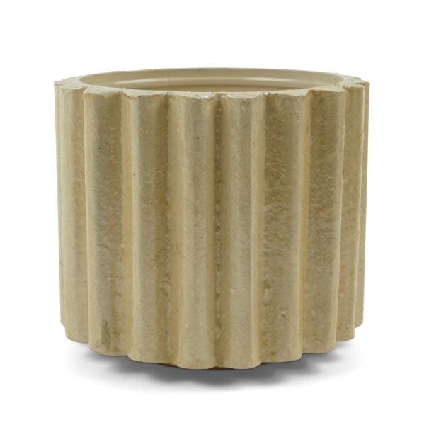 Flower Pot Large Corrugated Capiz Pulp Decorative Object Sale Kinta Beige