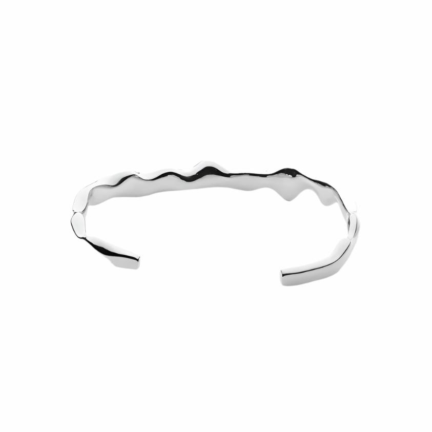 Chunky Cuff Bracelet Skultuna Large Silver 