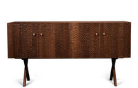 Touch Sideboard Sideboard Zanat Three Doors - 51" W x 19.5" D x 36" H Wood Legs Walnut Oil