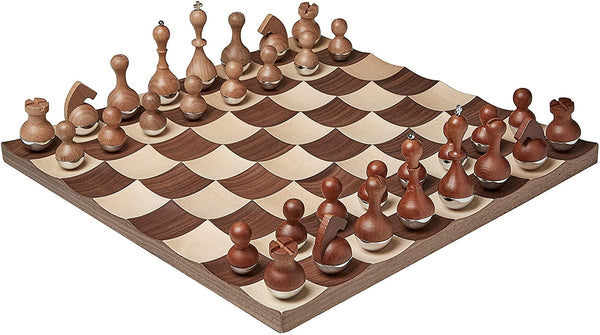 Wobble Chess Set, Walnut Chess Set Umbra   