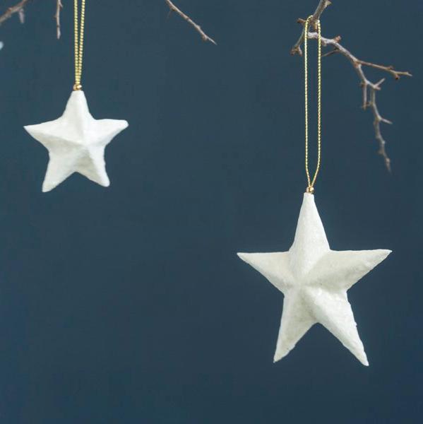 Star Ornament, White Capiz Christmas Ornament Kinta   