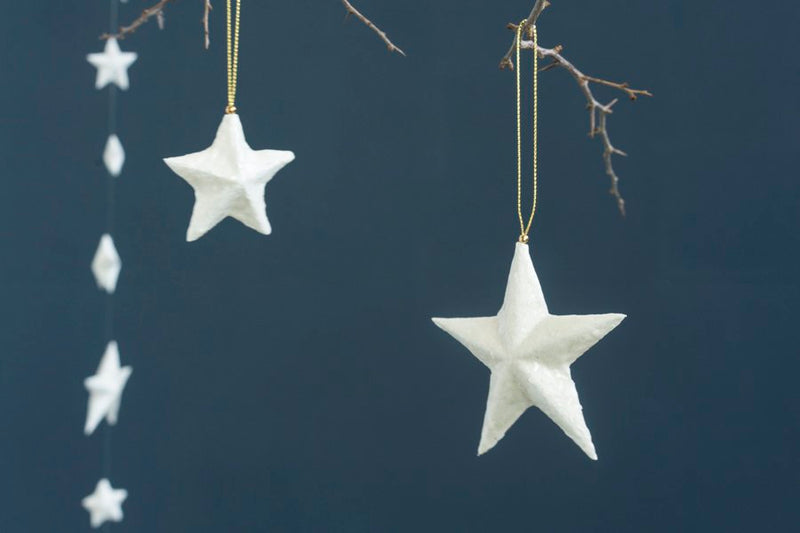 Capiz Star Ornament, White Christmas Ornament Kinta   