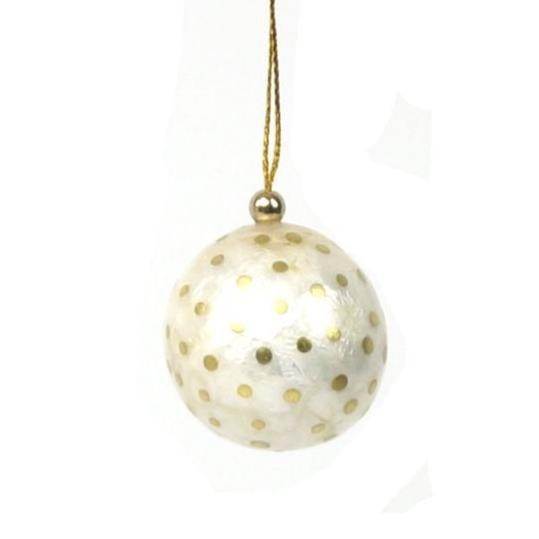 Ornament, Small White/Gold Holiday Ornaments Kinta   