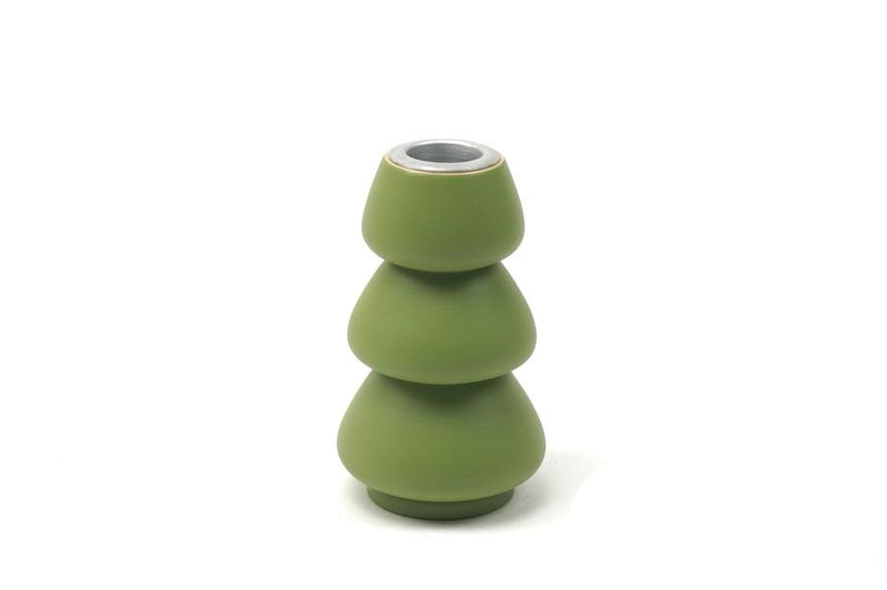 Tapered Candleholder 4.25" Candleholder Kinta Olive Green  