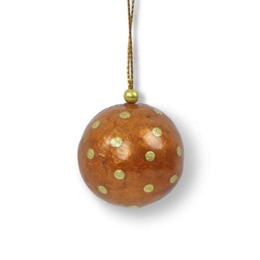 Ornament, Dots in Cognac/Gold Holiday Ornaments Kinta   