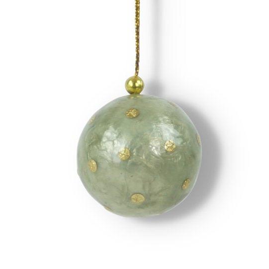 Ornament, Dots in Green/Gold Holiday Ornaments Kinta   