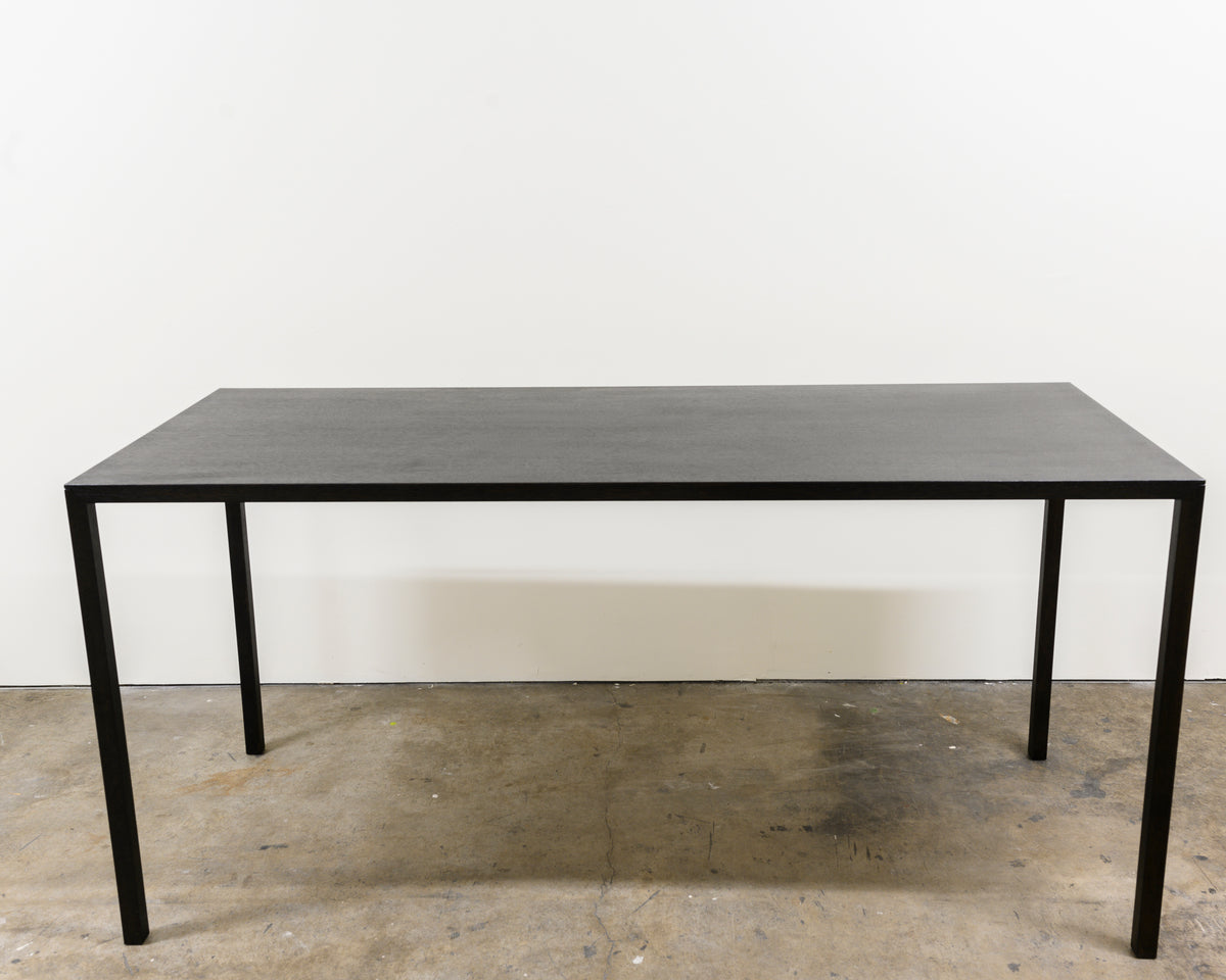 Slim Table High Demo Arco 78.75" x 35.5" x 41"H Black Stained Oak 