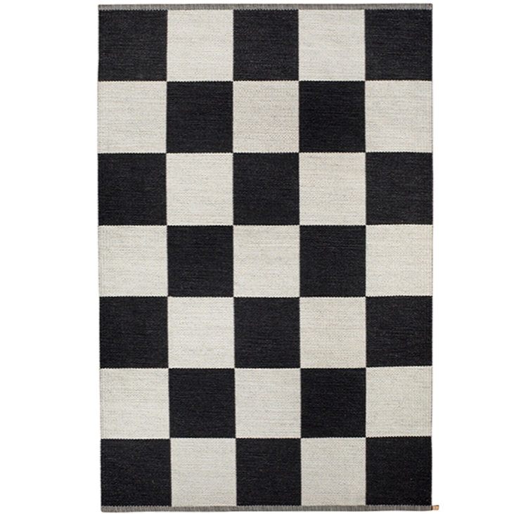 Checkerboard Icon Rug Area Rug Kasthall 2’10” x 7’11” Midnight Black 