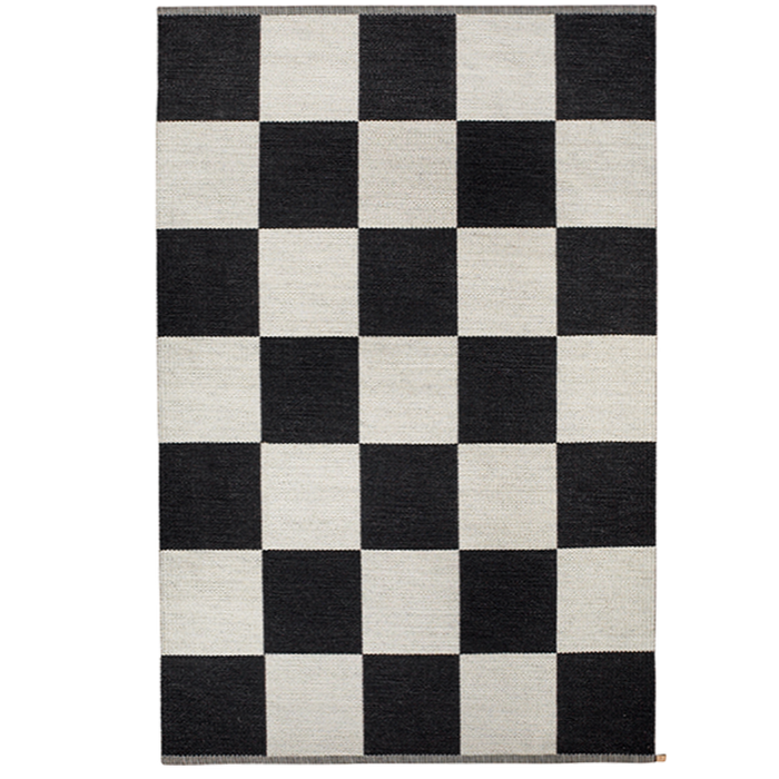 Checkerboard Icon Rug Area Rug Kasthall 2’10” x 7’11” Midnight Black 