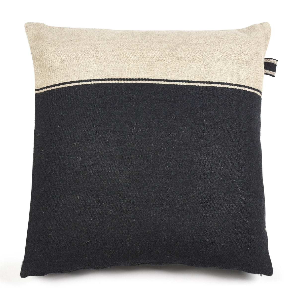 Marshall Pillow Throw Pillow Libeco 25" x 25" Black-Flax Without Fill