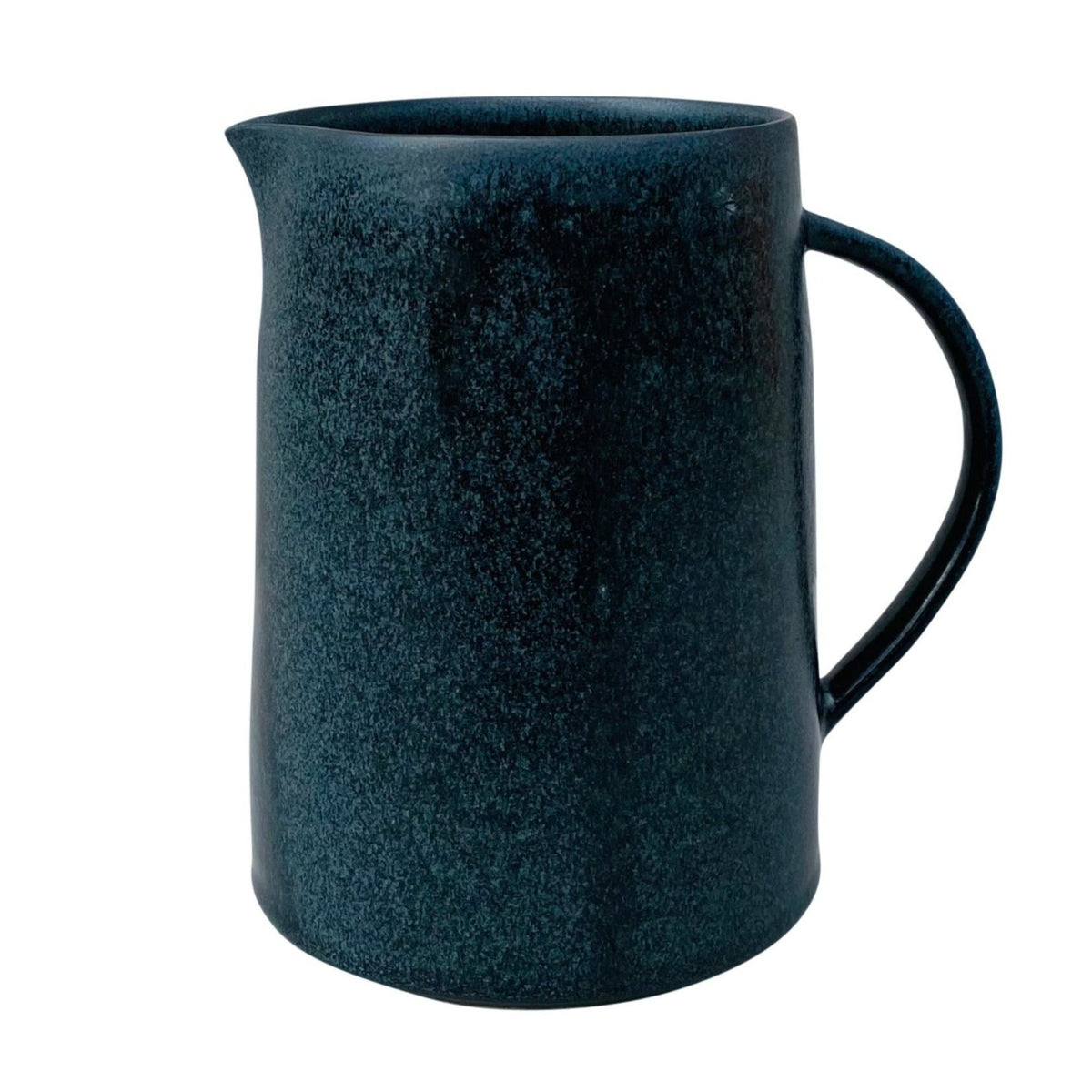 Wheel Thrown Jug with Handle Pitcher Stone by Tone Midnight  