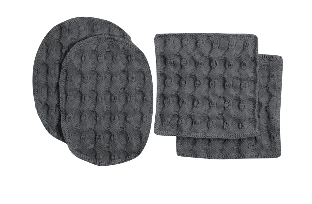 Organic Cotton Big Waffle Makeup Pads Makeup Pads The Organic Company Dark Grey  