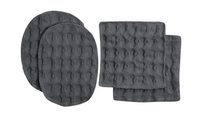 Organic Cotton Big Waffle Makeup Pads Makeup Pads The Organic Company Dark Grey  