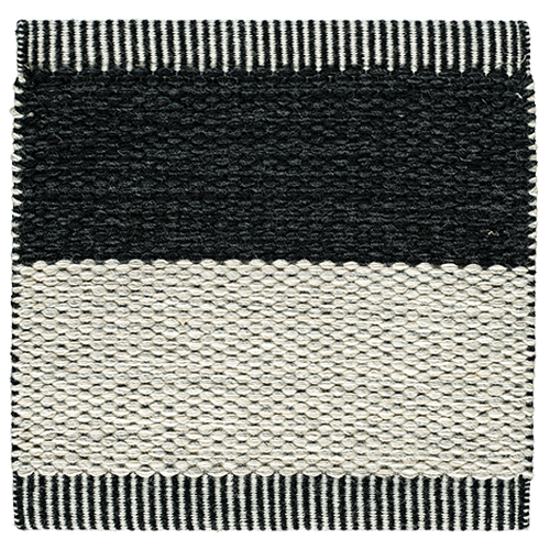 Wide Stripe Icon Rug Area Rug Kasthall 3’ x 9’ Midnight Black 554 