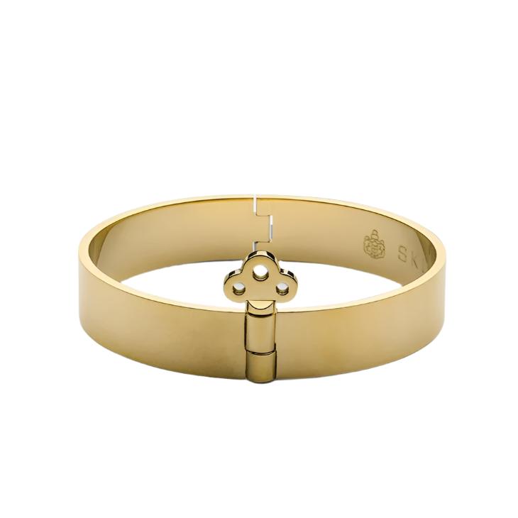 Bangle with Key Lock Bracelet Skultuna Gold Medium 