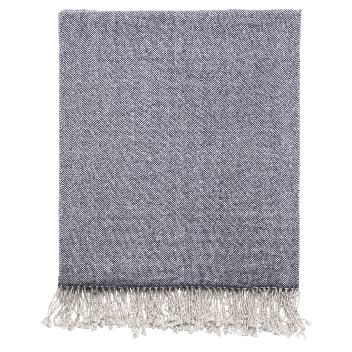 Herringbone Cashmere Throw Throw Care By Me Grey  