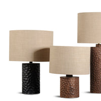 Touch Lamp Lamp Zanat Medium (Base 6”d x 9.5”h. Lampshade 14”d x 9.5”h) Black Stained Maple 