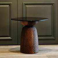 Nera Tables Coffee Table, Occassional Table, Side Table, UNESCO, Sustainability Zanat Oiled Walnut High Table Full Carving 