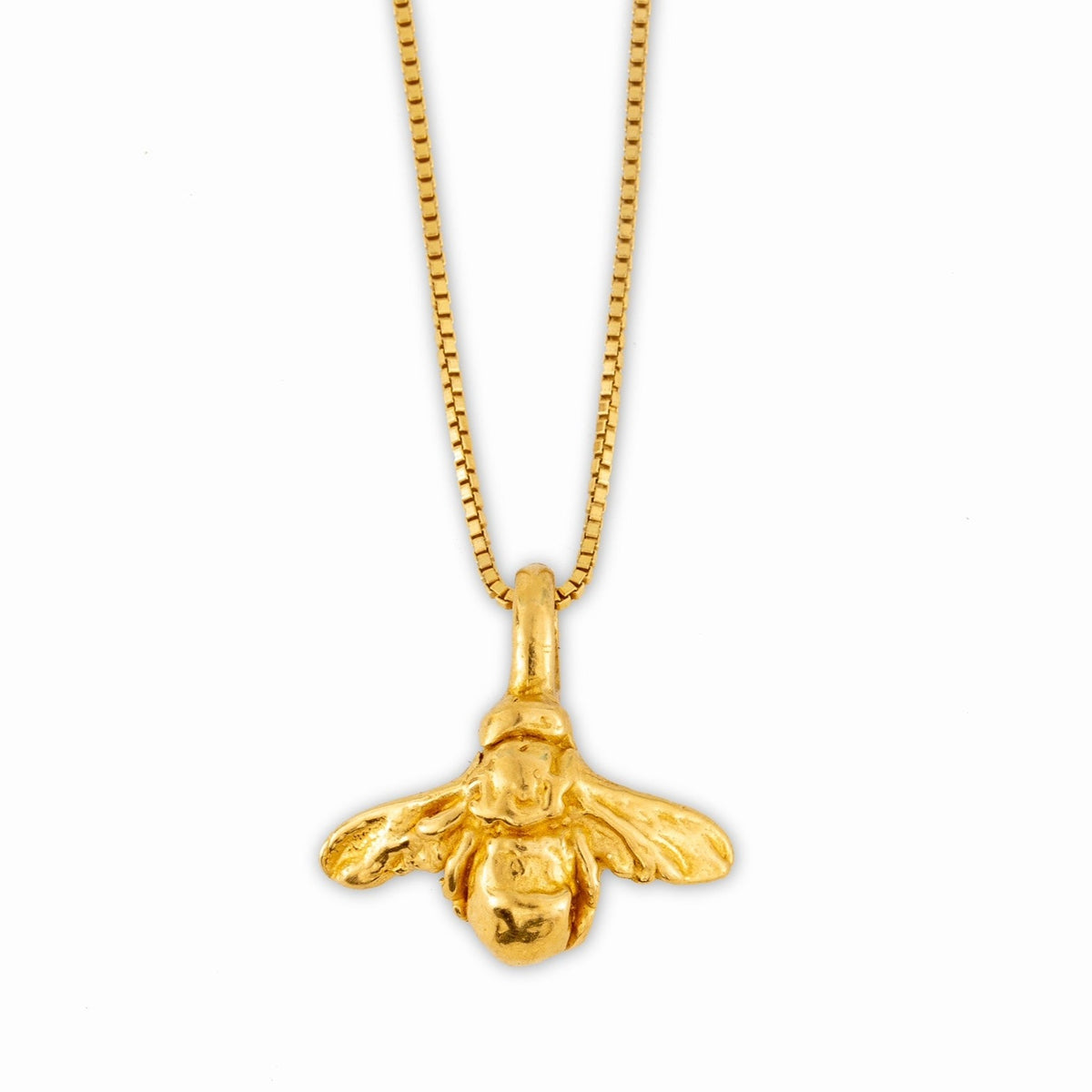 Gold Plated Honey Bee Pendant Necklace Samuel Valensky Jewelry   