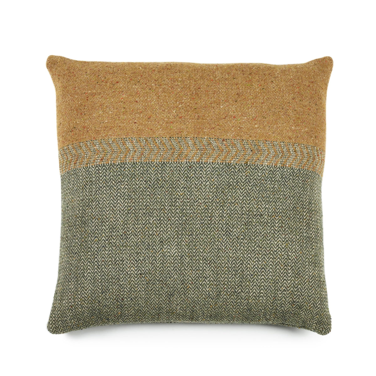 Jules Pillow Throw Pillow Libeco Green Herringbone Without Fill 