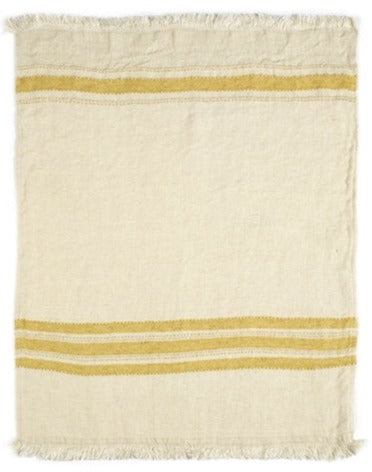 Mustard Stripe Fouta Throw Libeco Default Title  