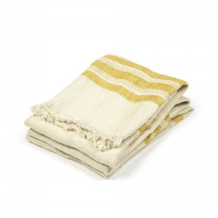 Mustard Stripe Guest Towel Hand Towel Libeco   